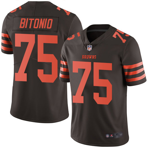 Cleveland Browns Joel Bitonio Men Brown Limited Jersey 75 NFL Football Rush Vapor Untouchable